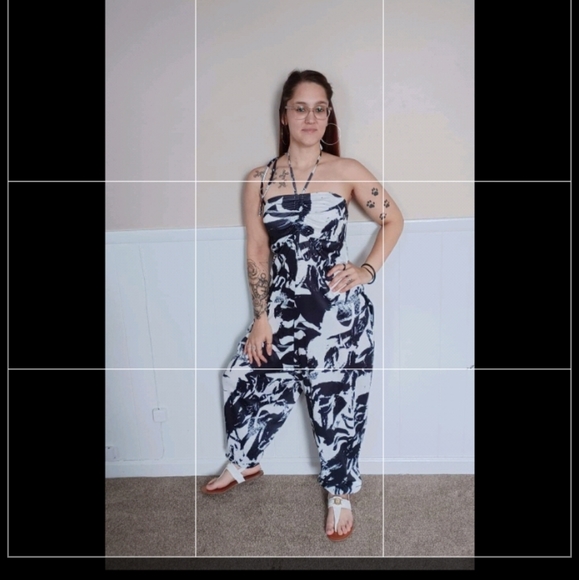 Black and white balloon pants with pockets - Picture 4 of 9